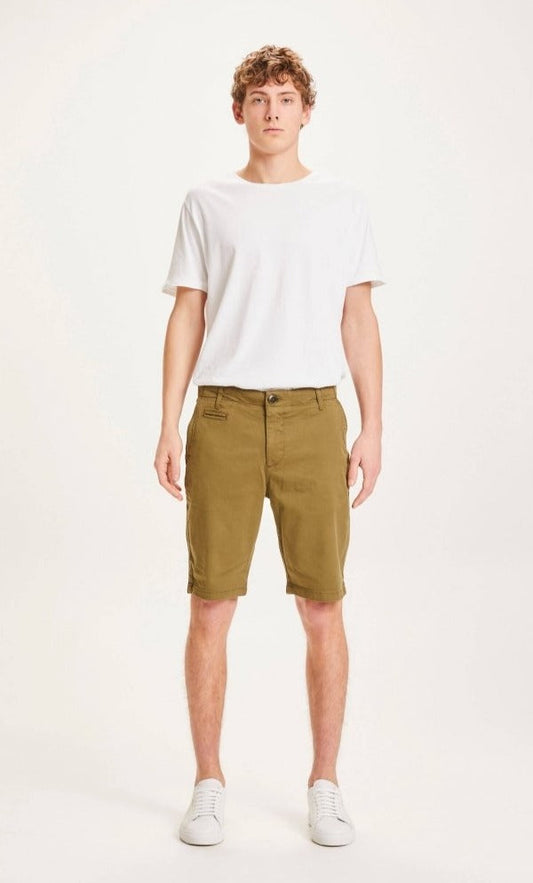 Short chino droit kaki en coton bio - chuck