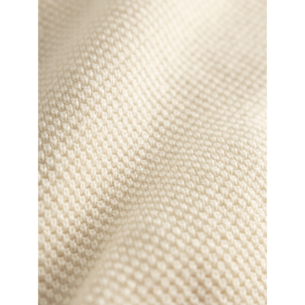 Pull écru tricoté en coton bio - cotton crew neck knit egret