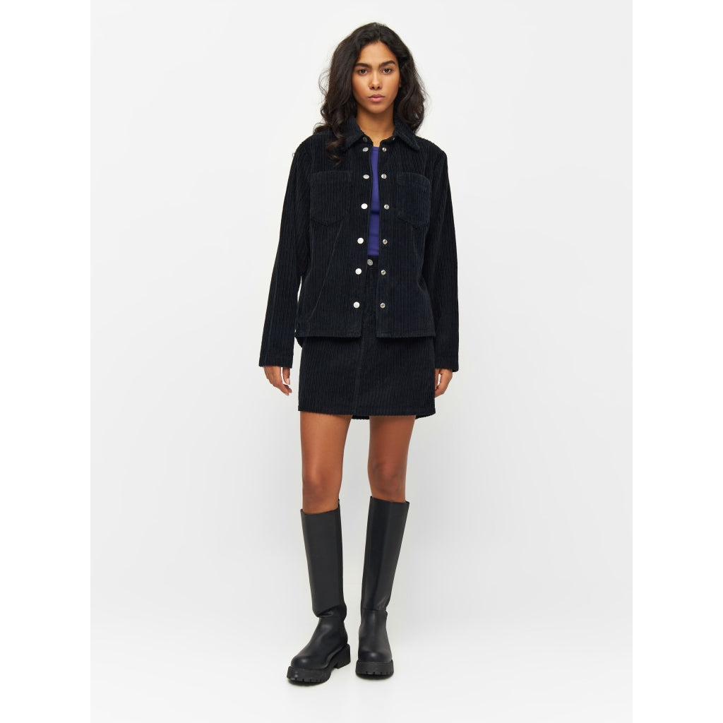 Surchemise velours en coton bio | Noir "corduroy overshirt black jet"