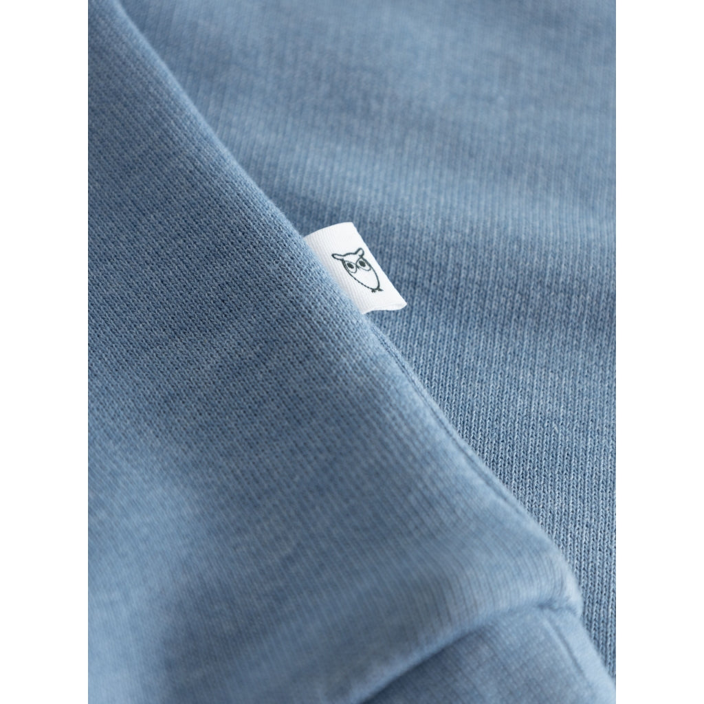 Sweat bleu en coton et matière recyclés - crew neck sweat asley blue
