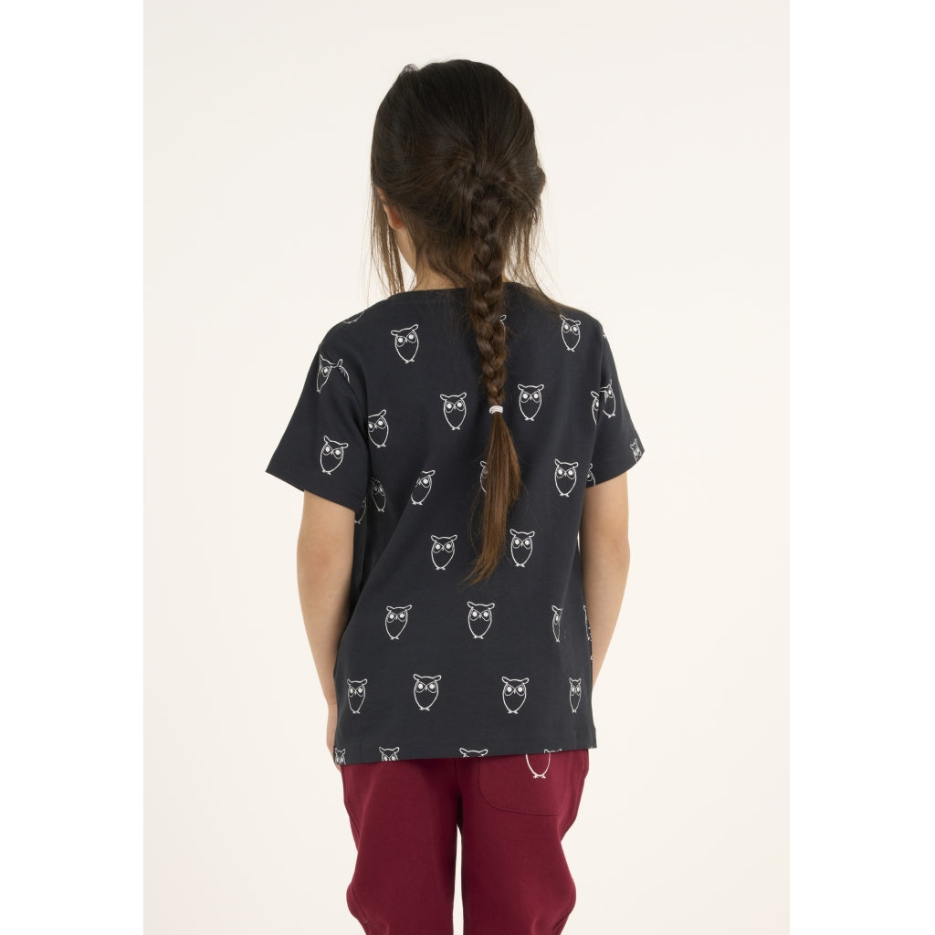 T-shirt marine mixte en coton bio - owl aop t-shirt total eclipse