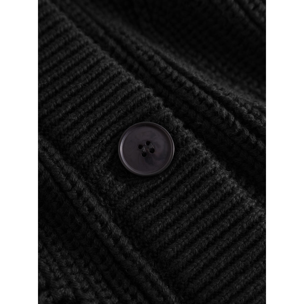 Gilet en maille de coton bio | Noir "cotton cable knit cardigan black jet"