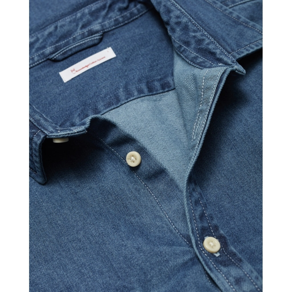 Chemise bleu jean en coton bio - larch