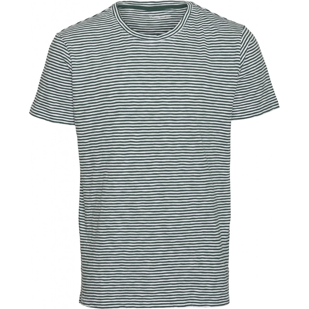 T-shirt rayé vert forêt en coton bio - alder