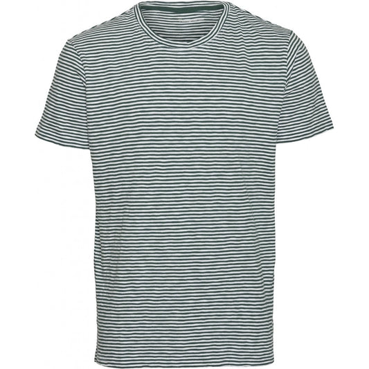 T-shirt rayé vert forêt en coton bio - alder