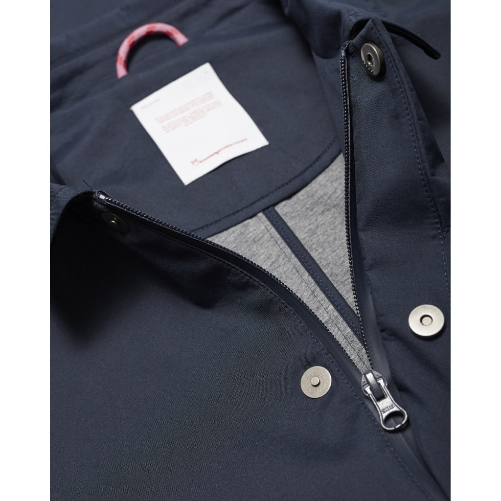 Manteau car coat bleu nuit en coton bio et polyester recyclé - beech