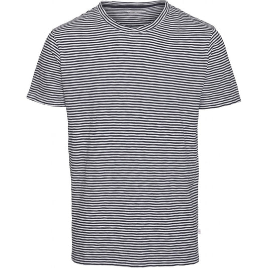 T-shirt rayé bleu nuit et blanc en coton bio - alder