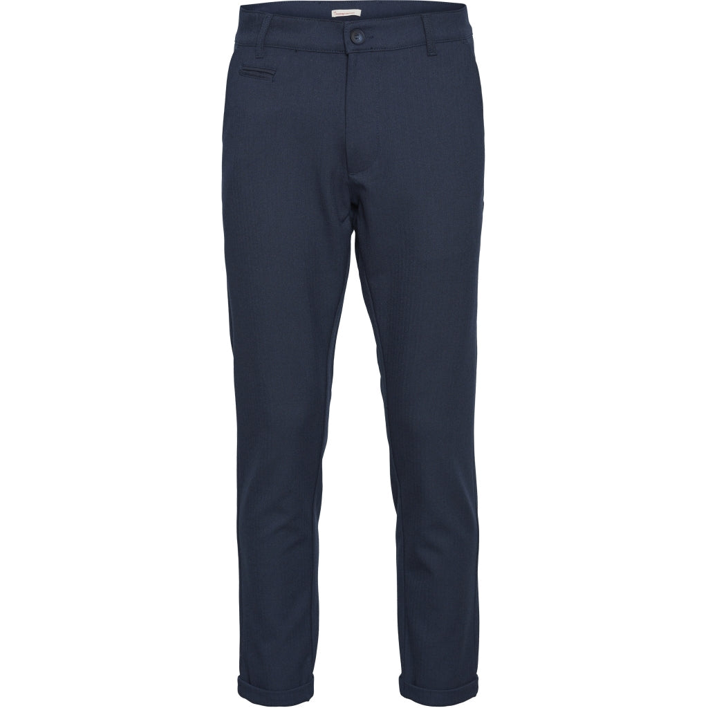 Chino slim bleu nuit motifs à chevron en matière recyclée - Joe Total Eclipse