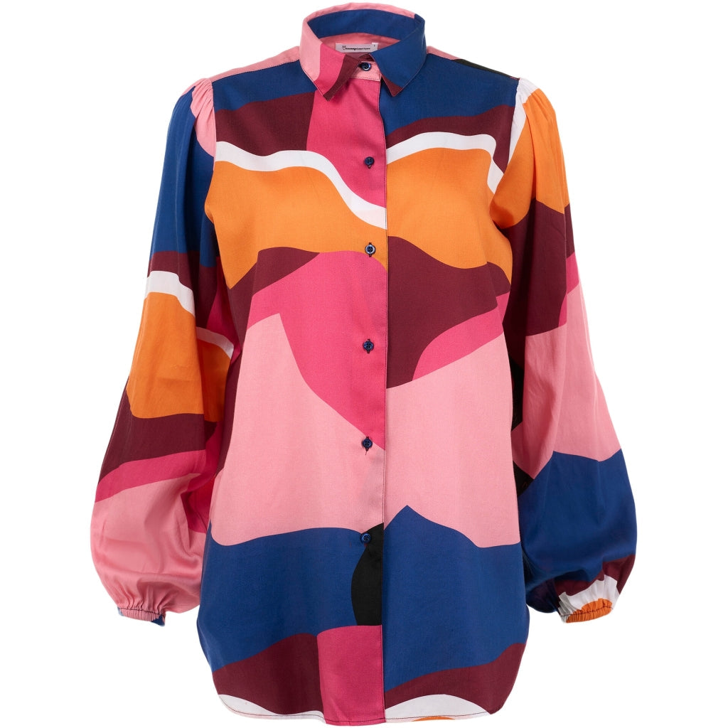 Chemise ample multicolore en satin de coton bio - cotton satin shirt item color