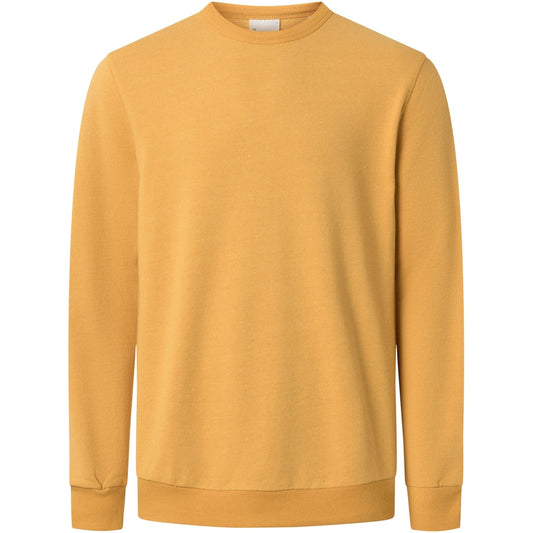 Sweat jaune en coton et matière recyclés - crew neck sweat amber yellow