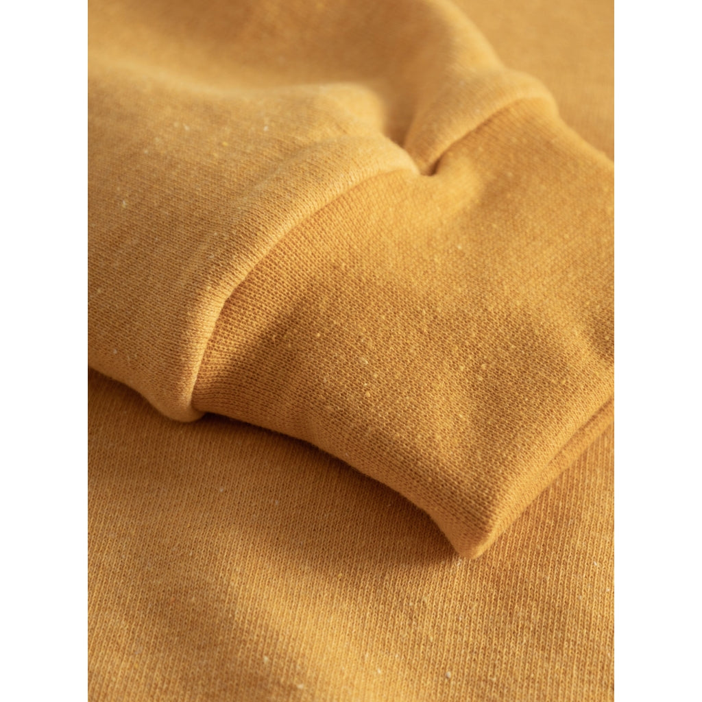 Sweat jaune en coton et matière recyclés - crew neck sweat amber yellow