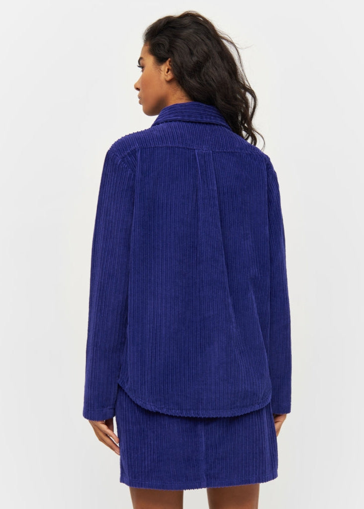 Surchemise velours en coton bio | Violet "corduroy overshirt deep purple"