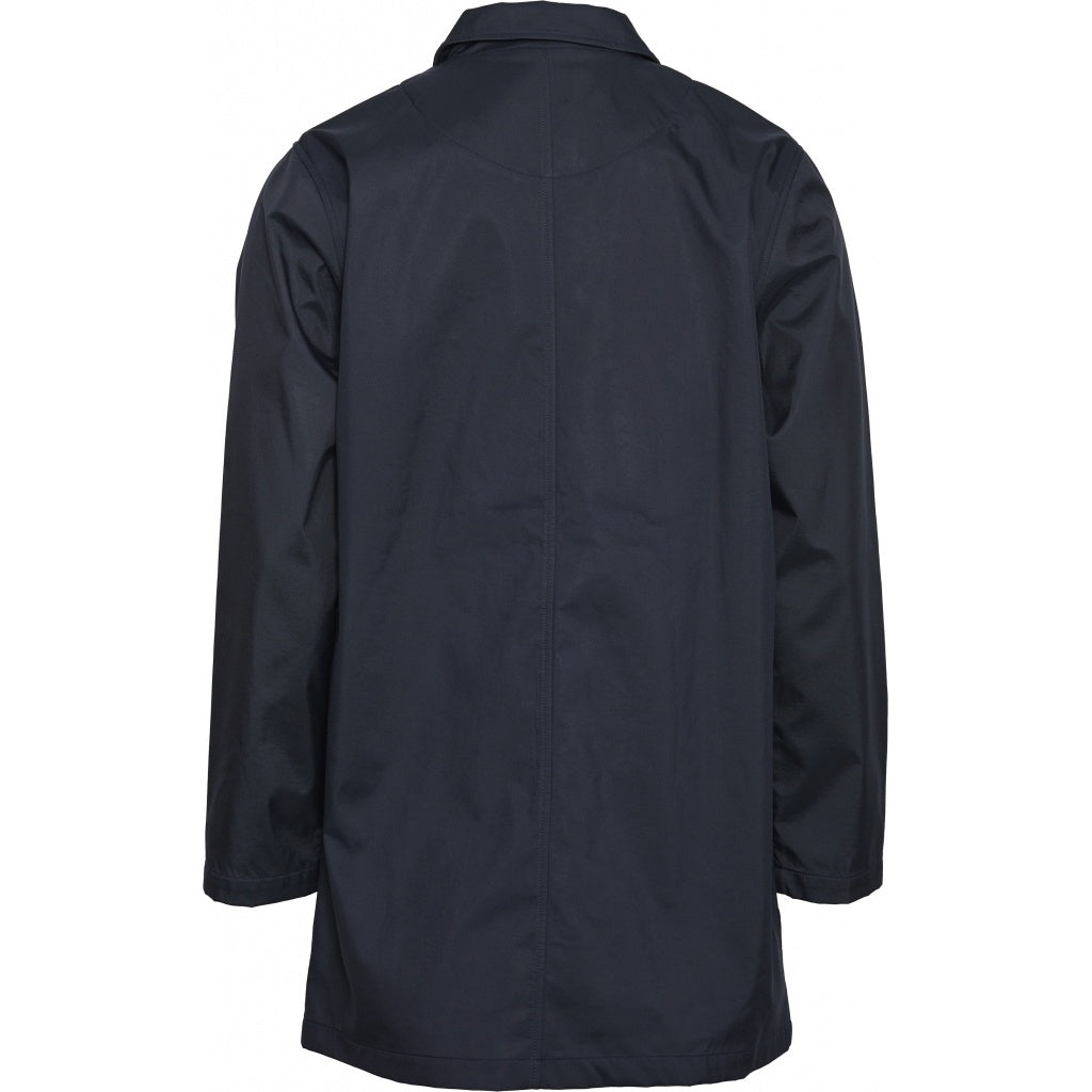 Manteau car coat bleu nuit en coton bio et polyester recyclé - beech