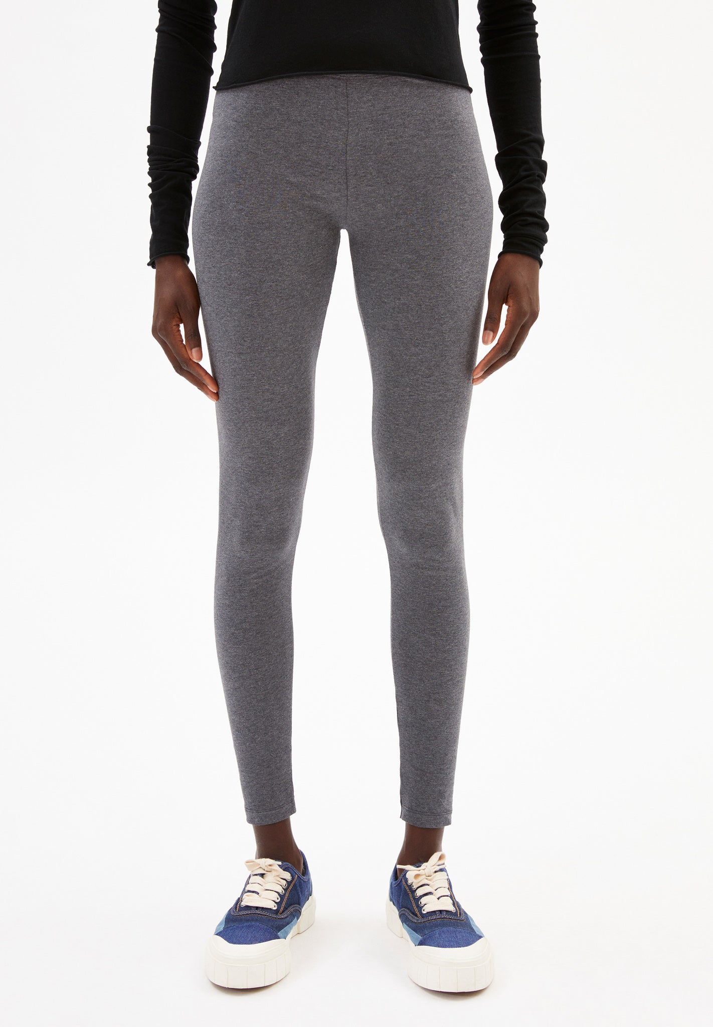 Legging gris en coton bio - shivaa grey melange