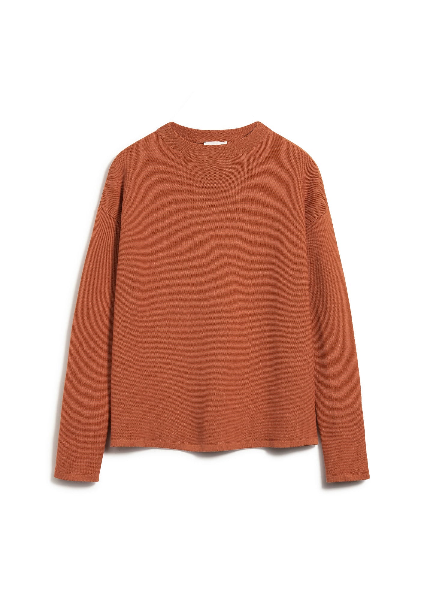 Pull à col rond terracotta en coton bio - medinaa brick