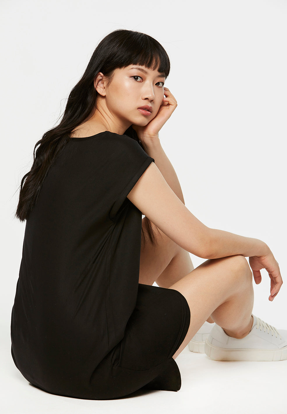 Robe noire en tencel - hilaa