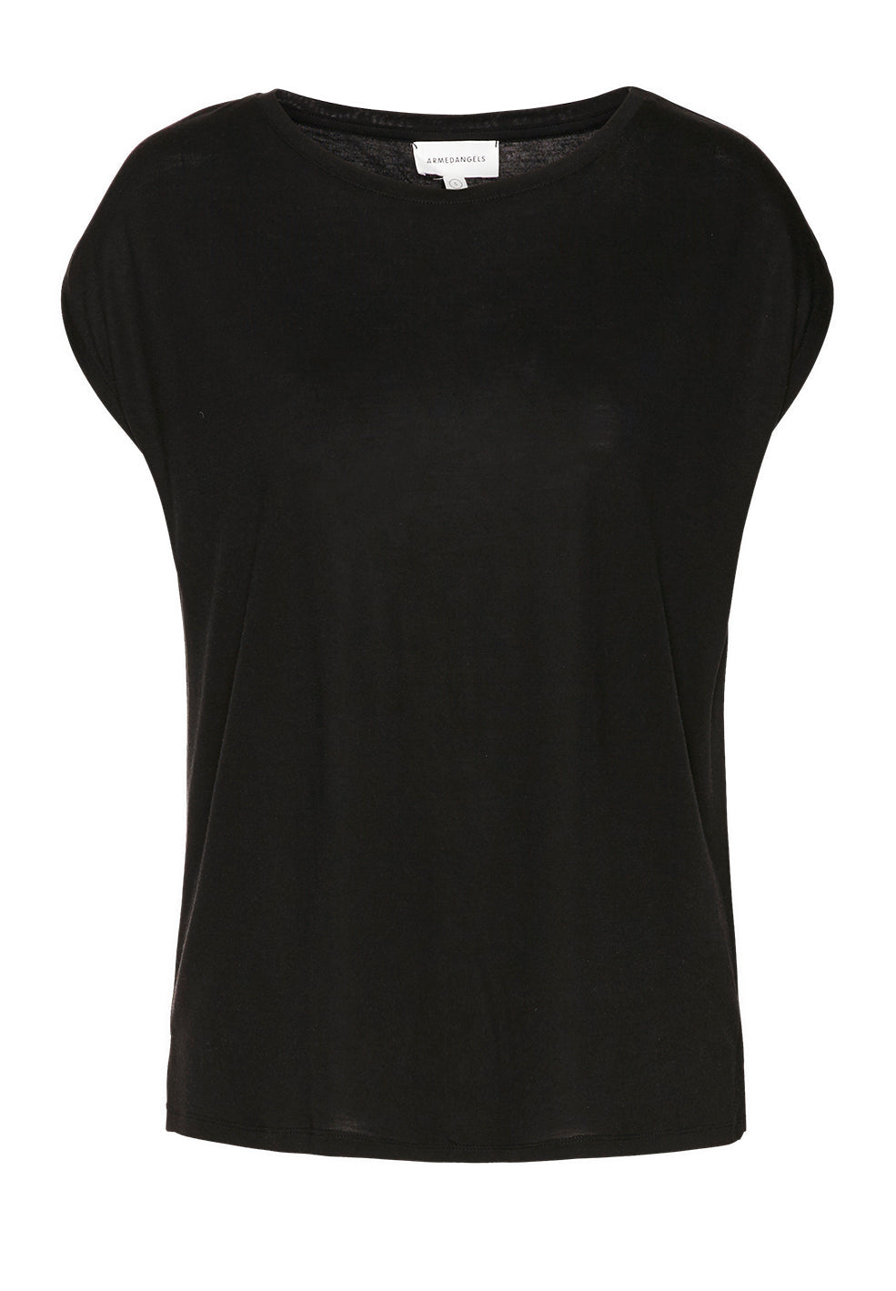 T-shirt uni noir en tencel - Jilaa