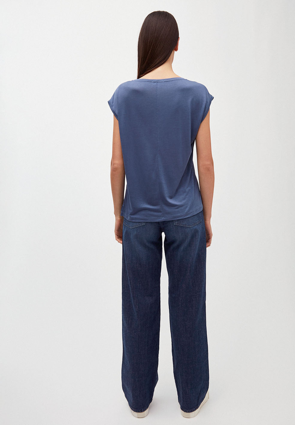 T-shirt bleu indigo en tencel - Jilaa