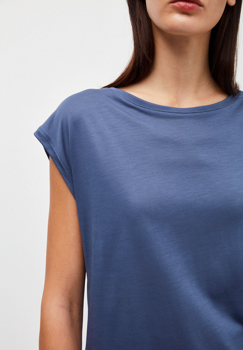 T-shirt bleu indigo en tencel - Jilaa