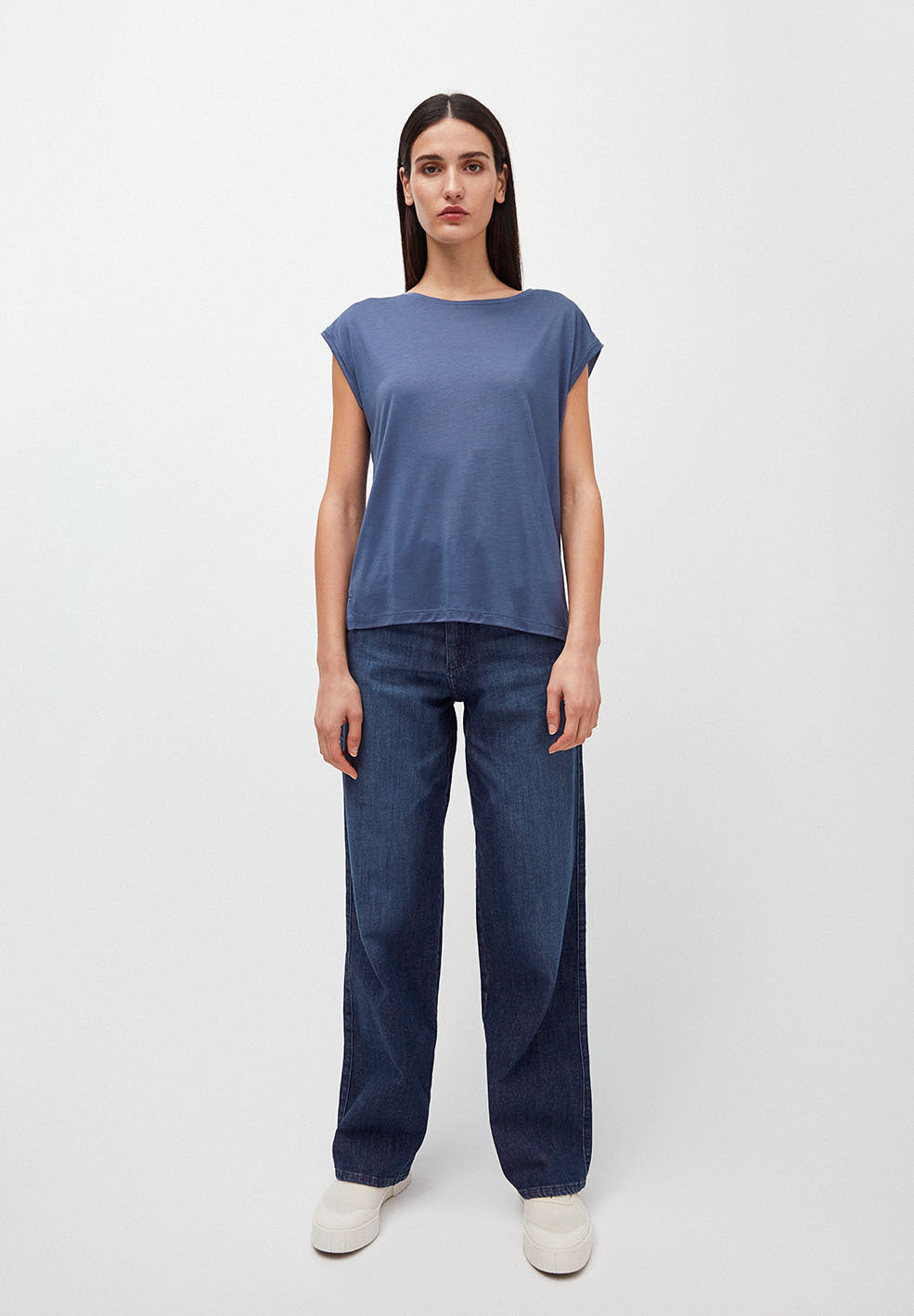 T-shirt bleu indigo en tencel - Jilaa