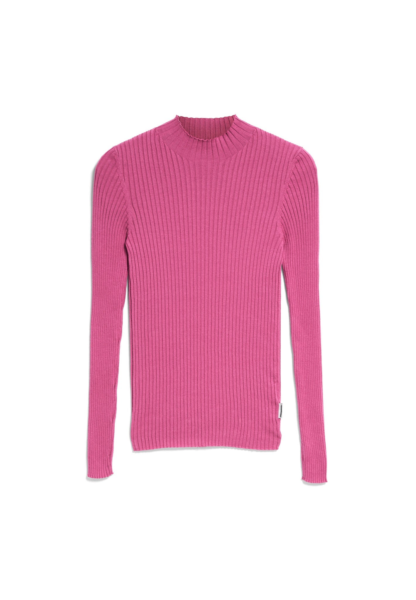 Sous-pull côtelé en coton bio | rose "alaania crushed berry"