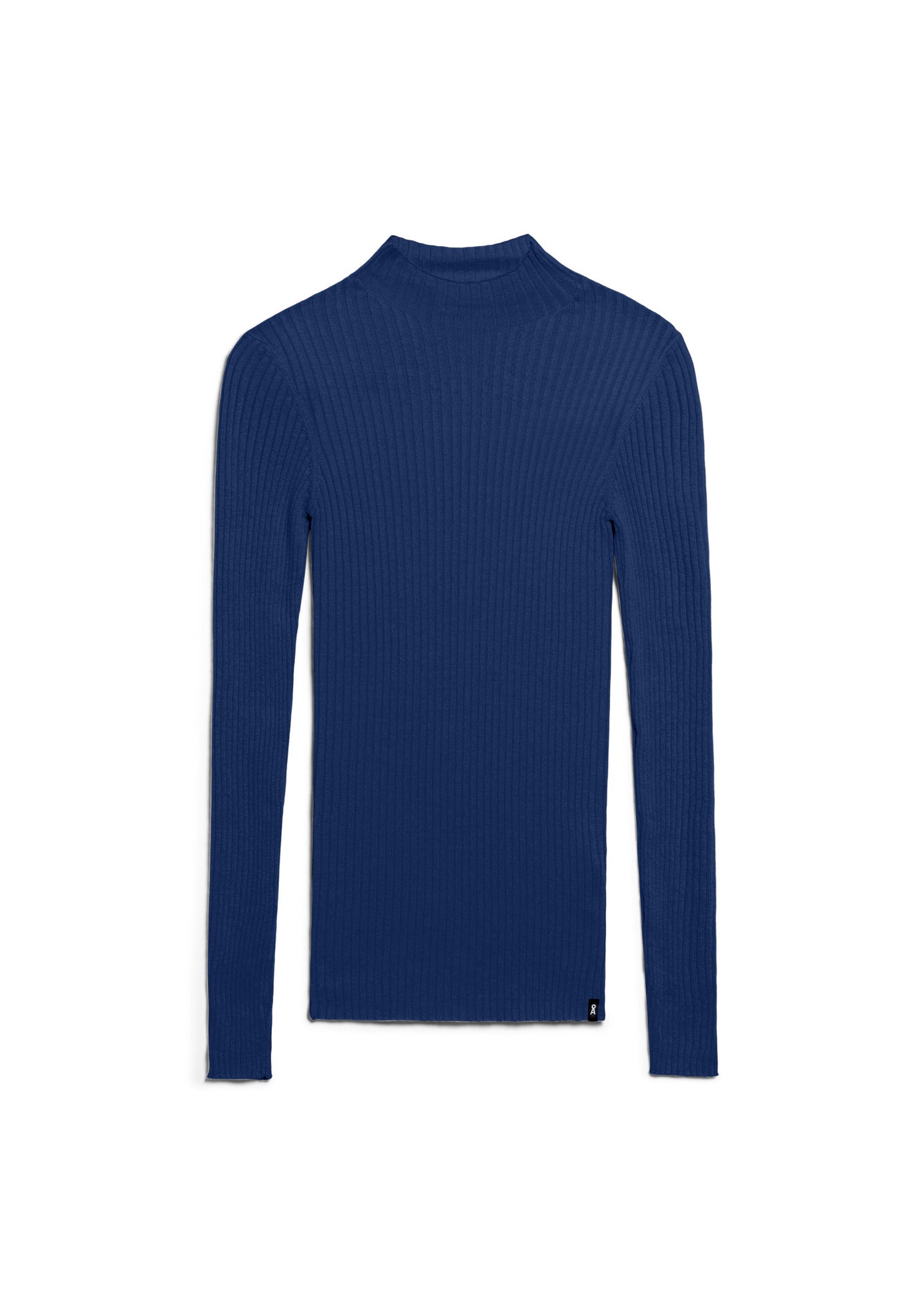 Sous-pull côtelé en coton bio | bleu "alaania faded indigo"
