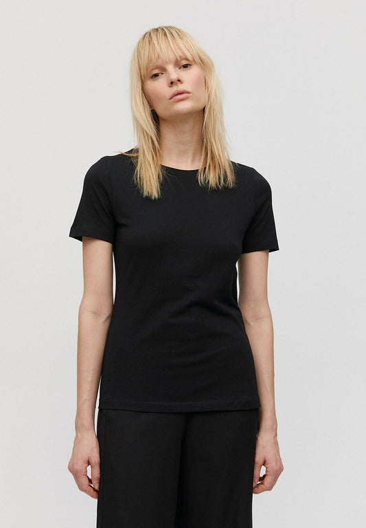 T-shirt uni noir en coton bio - LIDAA