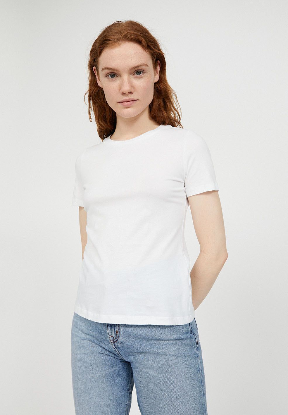T-shirt uni blanc en coton - LIDAA
