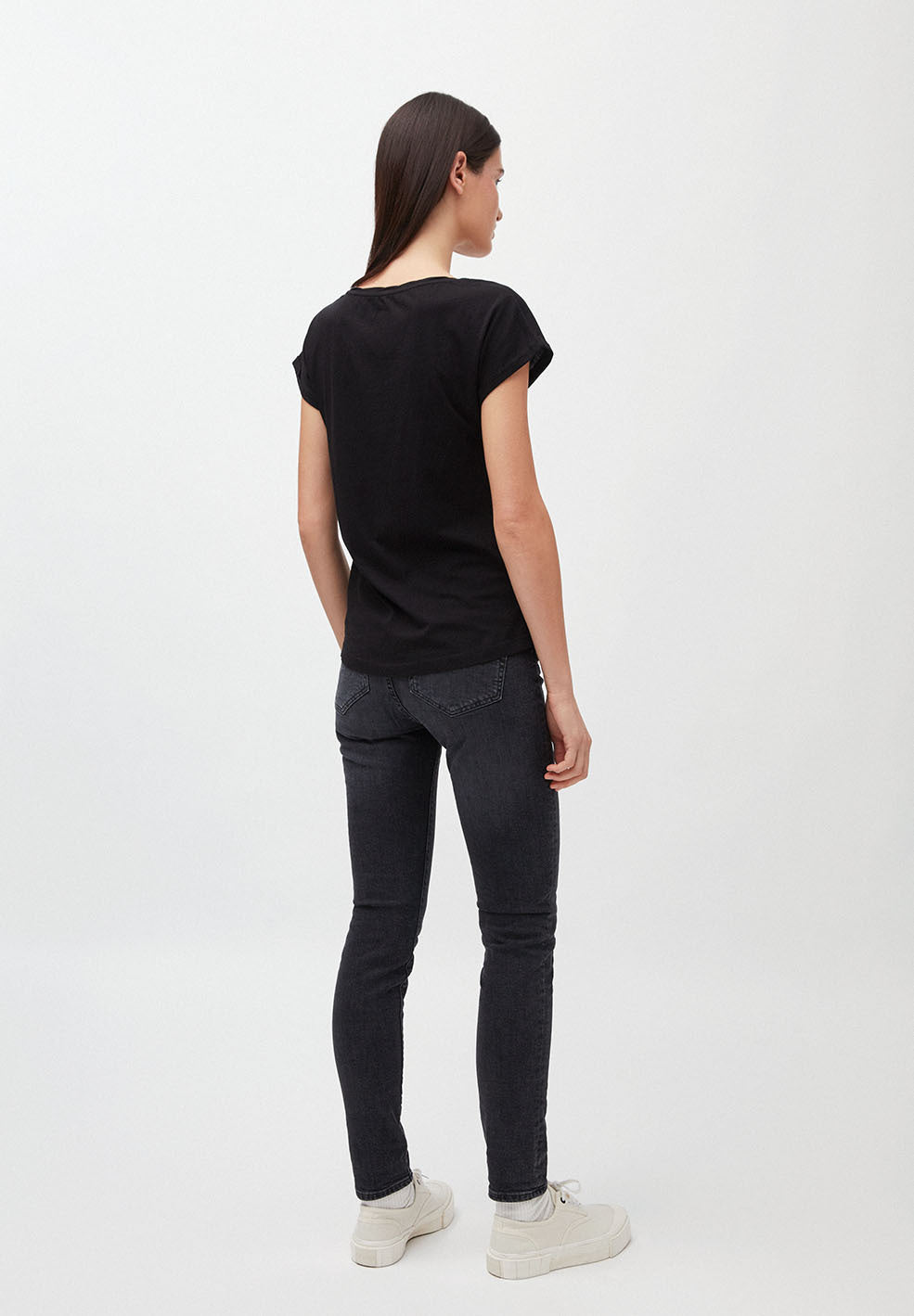 T-shirt uni noir en coton bio - Laale