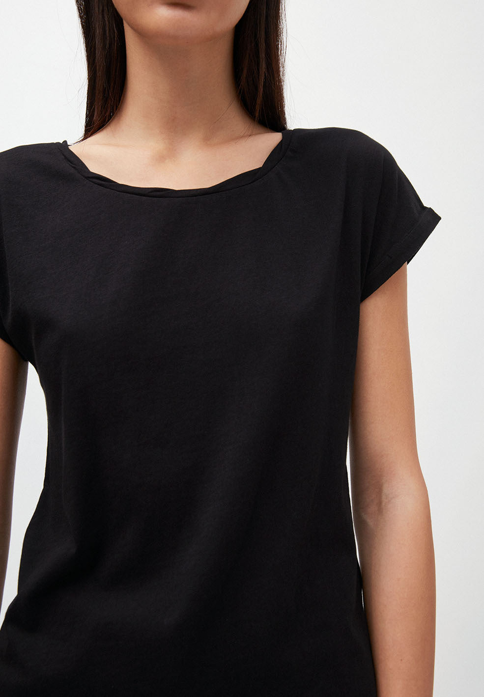 T-shirt uni noir en coton bio - Laale