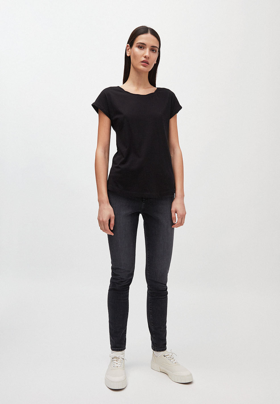 T-shirt uni noir en coton bio - Laale