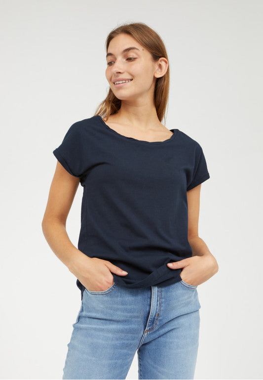 T-shirt uni bleu nuit en coton bio - Laale