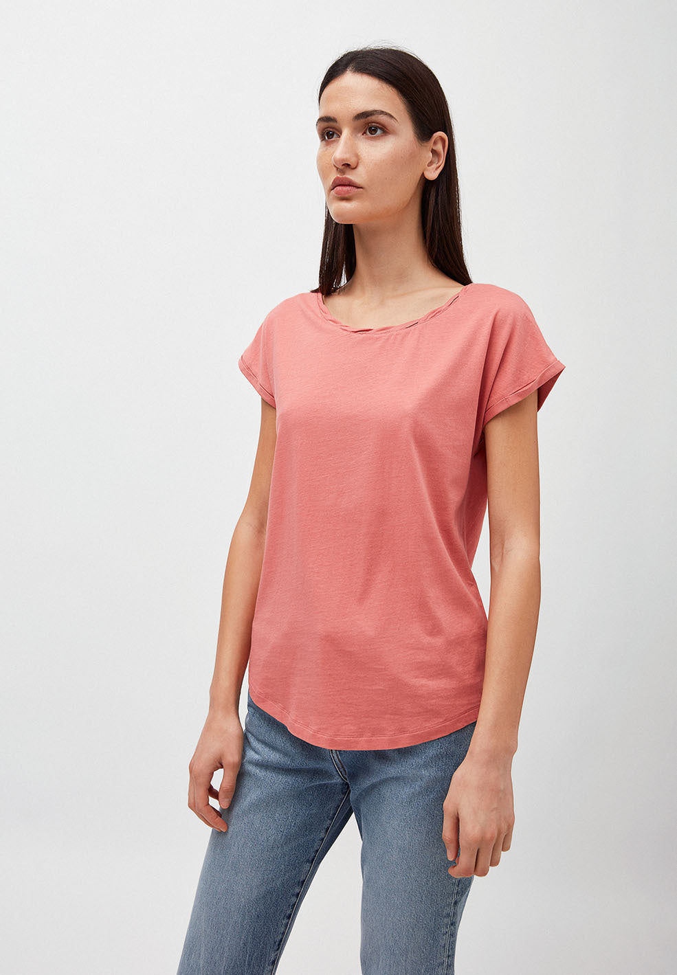 T-shirt uni rose pâle en coton bio - Laale