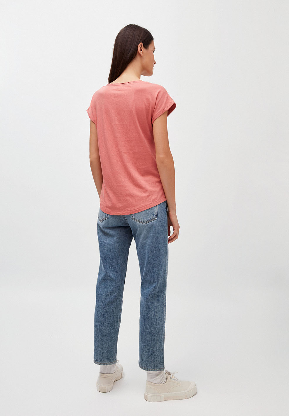 T-shirt uni rose pâle en coton bio - Laale