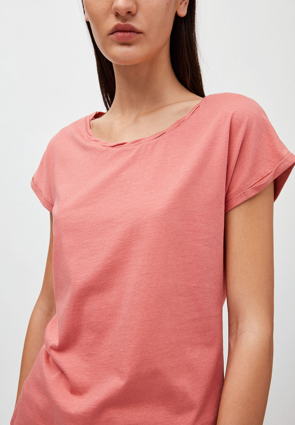 T-shirt uni rose pâle en coton bio - Laale