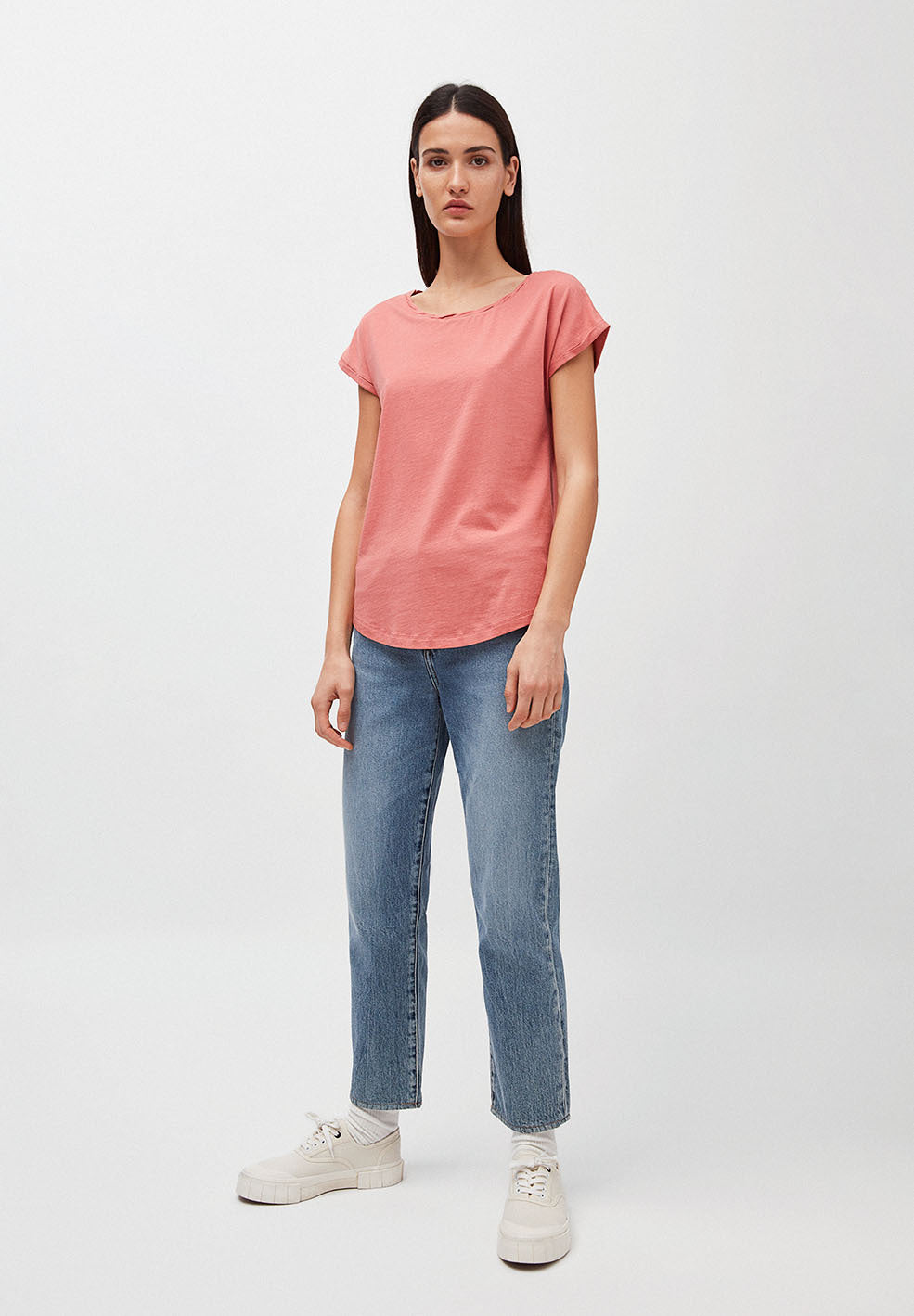 T-shirt uni rose pâle en coton bio - Laale