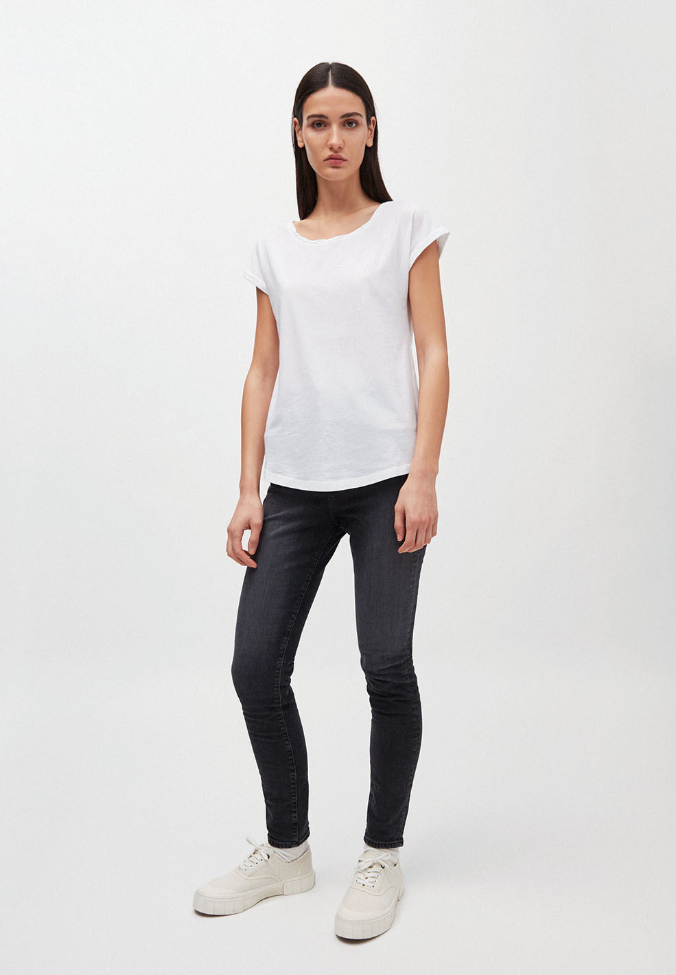 T-shirt uni blanc en coton bio - Laale