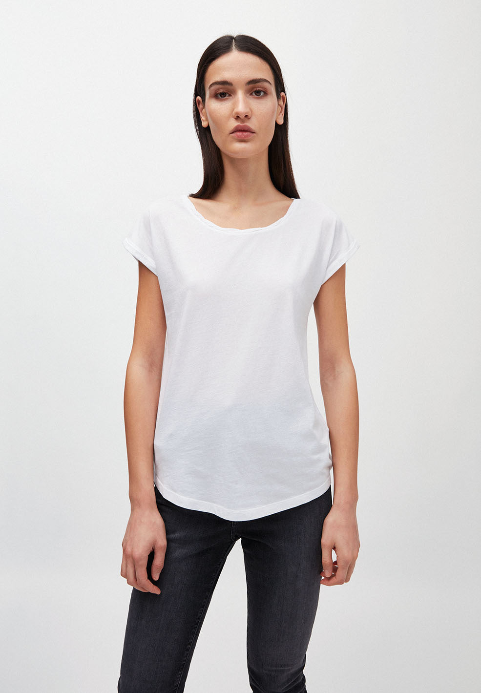 T-shirt uni blanc en coton bio - Laale