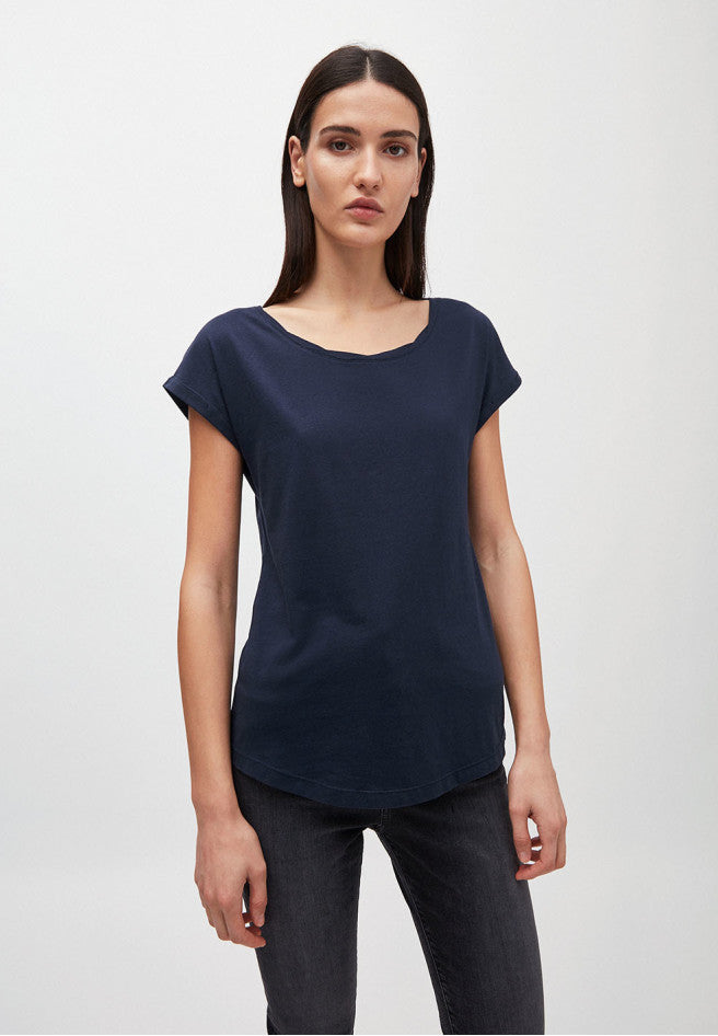 T-shirt uni bleu nuit en coton bio - Laale