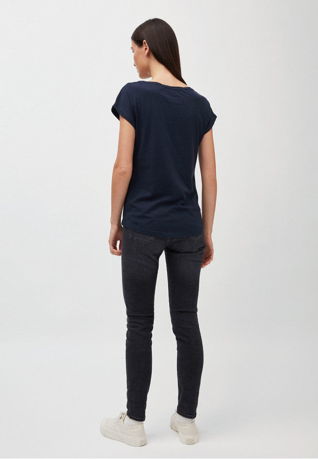 T-shirt uni bleu nuit en coton bio - Laale