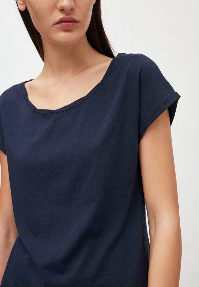 T-shirt uni bleu nuit en coton bio - Laale