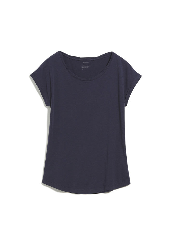 T-shirt uni bleu nuit en coton bio - Laale
