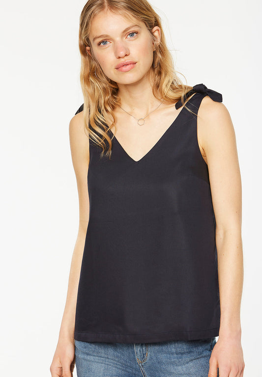 Top en tencel bleu marine