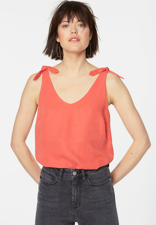 Top en tencel rouge
