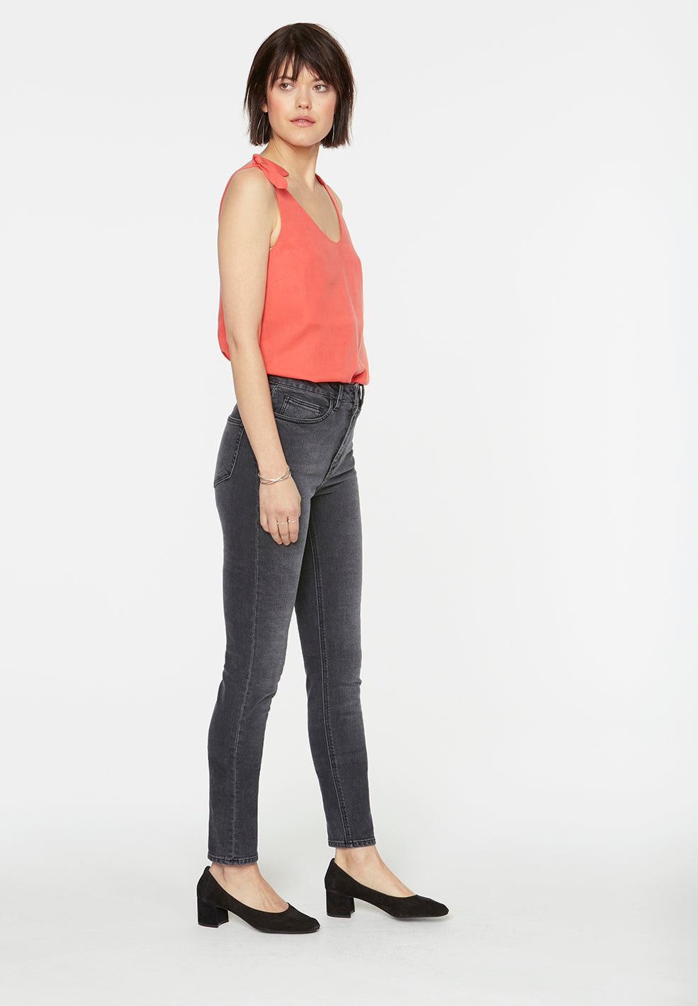 Top en tencel rouge