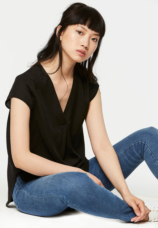 Top en tencel noir