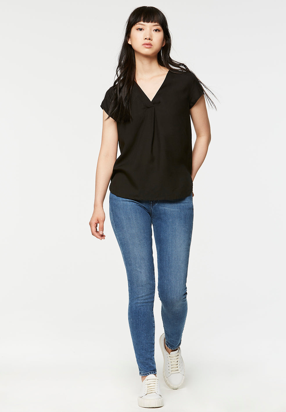 Top en tencel noir