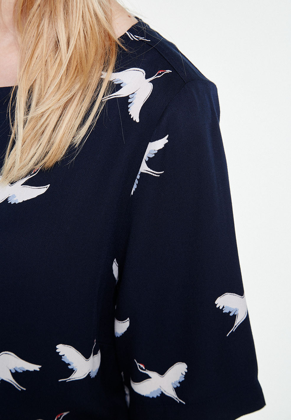 Blouse en lenzing marine imprimée