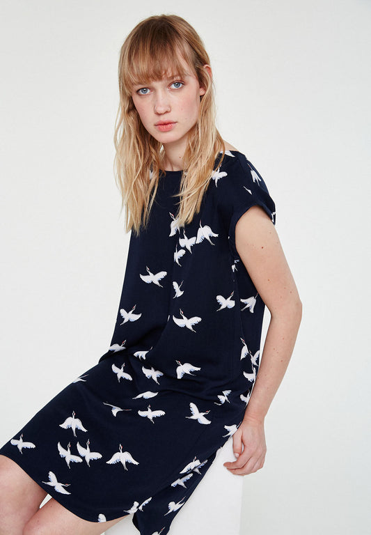Robe en lenzing bleu marine