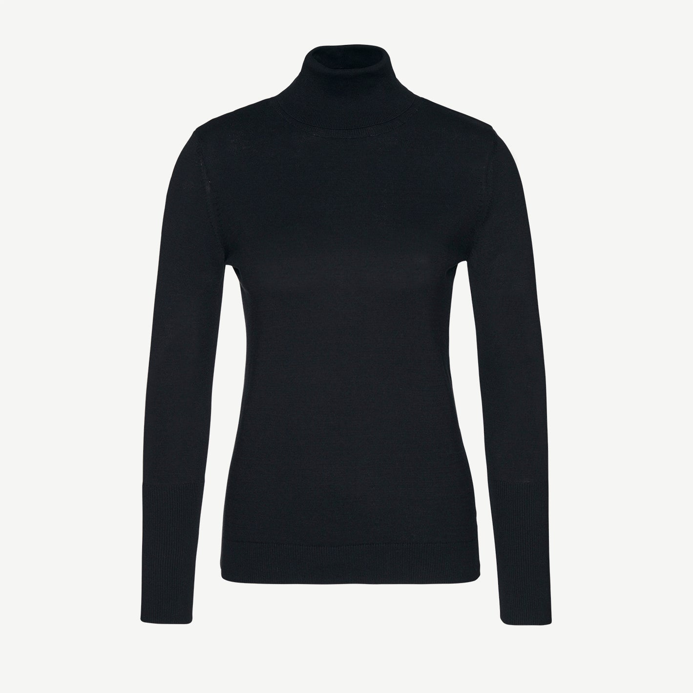 Pull à col roulé noir en coton bio - Celeste